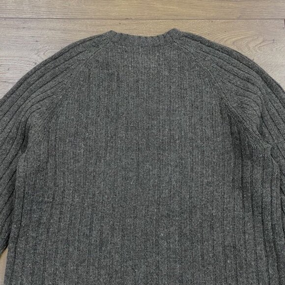 Abercrombie & Fitch Sweater Mens Large Brown Lambswool Blend Muscle Ribbed Knit - Picture 9 of 12